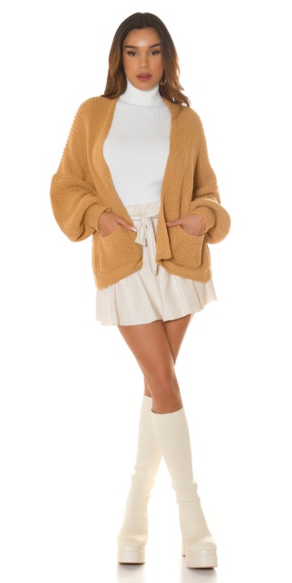 Musthave Oversized chunky knit Cardigan Brown